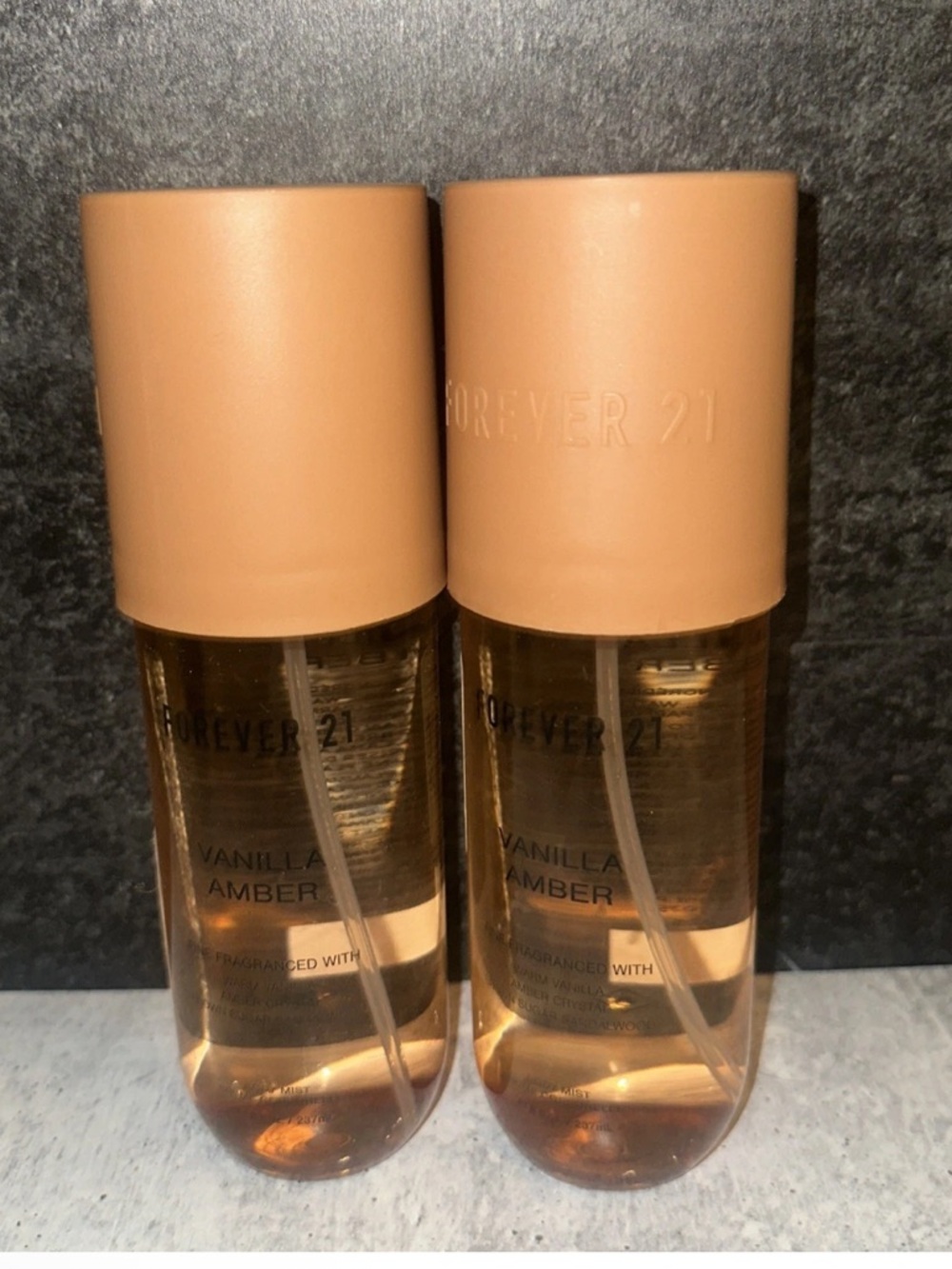 2 Lot Forever 21 Vanilla Amber Body Mist Fragrance 8 Oz NEW